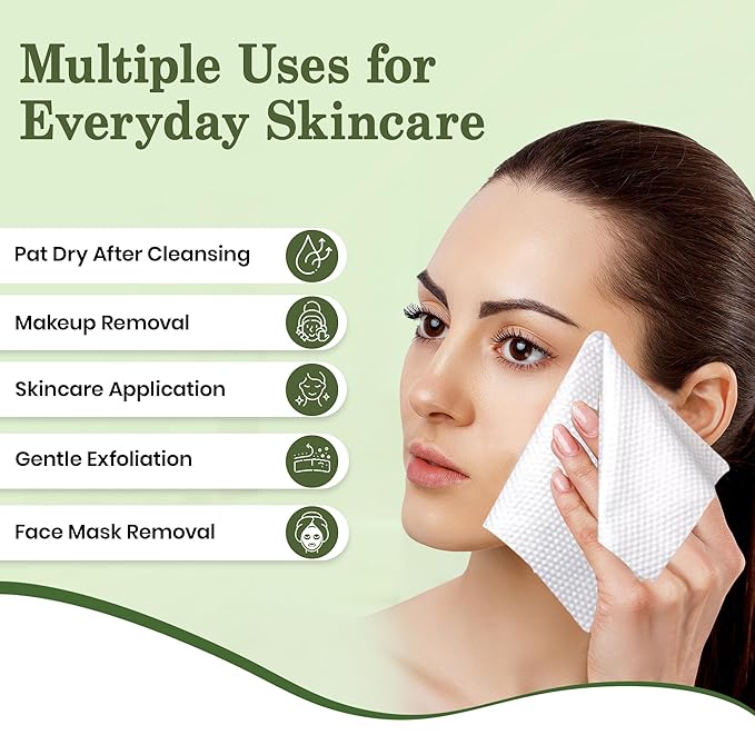 Nature’s Touch Face Towels, Biodegradable Viscose, 100% USDA Biobased, Disposable Face Towelette, Ultra Soft, Vegan, OEKO-TEX Certified, Travel, Skincare, Beauty Routine Use, 10"x12", Pack of 1, 50 Ct