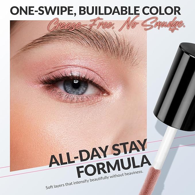 BEPHOLAN Rose Pink Liquid Eyeshadow With Subtle Shimmer.Waterproof,Long-Lasting, Neutral Naked Smooth Creamy Eyeshadow Lightweight(Malibu Sunset 04#)