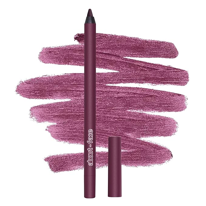 about-face Matte Fix Lip Pencil Lost Time – Long-Wear, Creamy Matte Lip Liner with Hyaluronic Acid & Vitamins C & E – Vegan, Cruelty-Free, Clean Beauty – 0.042 oz (Red Wine)