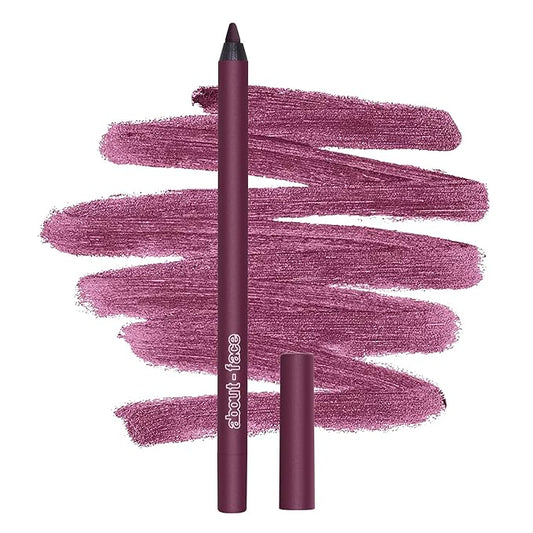 about-face Matte Fix Lip Pencil Lost Time – Long-Wear, Creamy Matte Lip Liner with Hyaluronic Acid & Vitamins C & E – Vegan, Cruelty-Free, Clean Beauty – 0.042 oz (Red Wine)