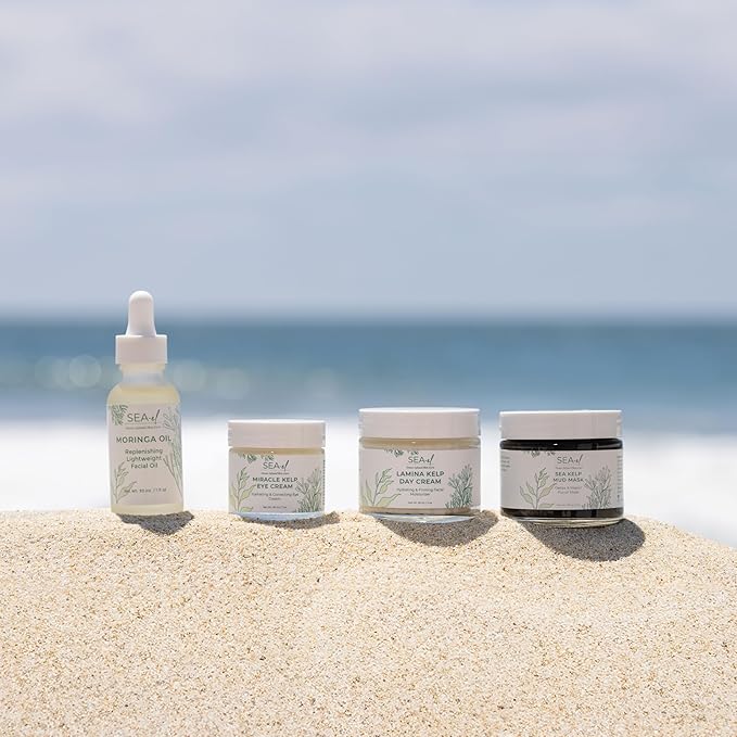 Sea-El Moringa Seed Facial Oil Drops Super Moisturizing Antioxidant-Rich Glow with Sea Kelp & Vitamin E - Daily Face Primer & Replenishing Vegan Skincare for Women & Men - 1 Fl Oz