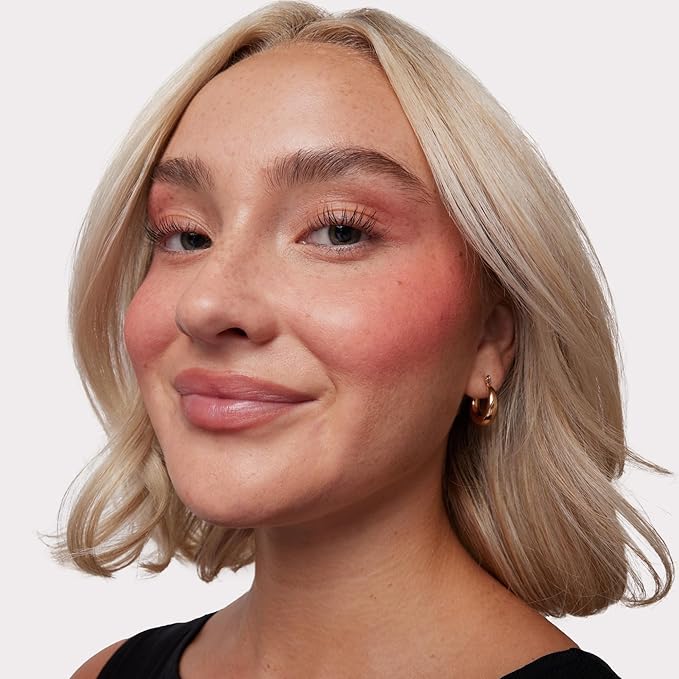 BASMA Beauty Cream Blush for Cheeks, Buildable Non-Sticky Cream Blush Makeup, Long-Lasting Cheek and Lip Tint with Vitamin E, Aloe Vera & Rosemary Extract, Gluten-Free Vegan (Pink Yet Coral)