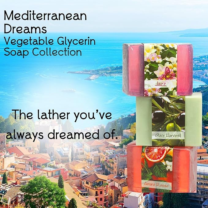 Glycerin Bar Soap Set of 3#5 - Natural, Vegan-Friendly, Hypoallergenic - Moisturizing and Hydrating with 100% Vegetable Glycerin - Sulfate-Free, Paraben-Free, Chemical-Free - 4.5 oz Each