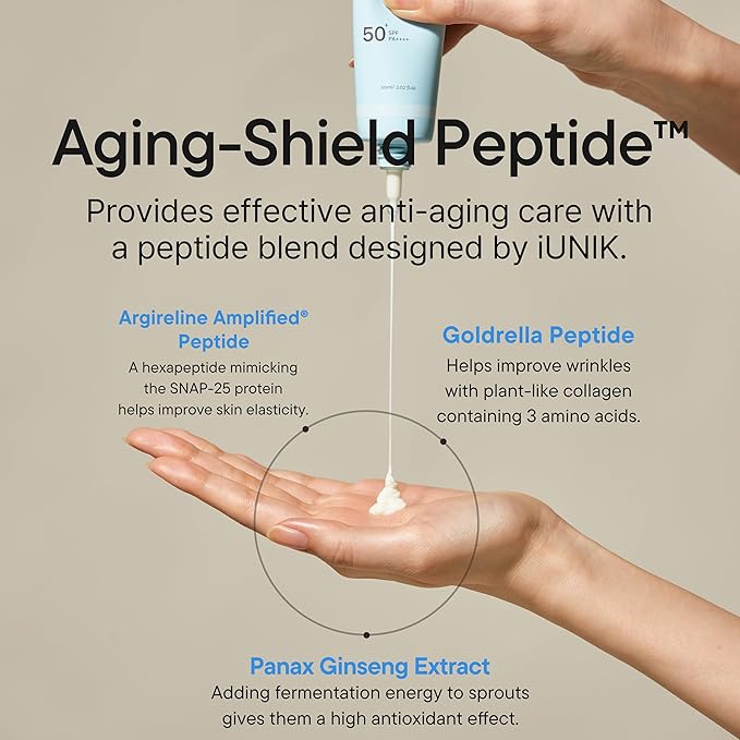 IUNIK Beta-Glucan Water Barrier Moisture Daily Sunscreen Matte & No White Cast SPF 50+ PA++++ Vegan Lifting & Plumping Moisturizing Daily Sun Cream for Dry Oily Sensitive Skin Korean Skincare