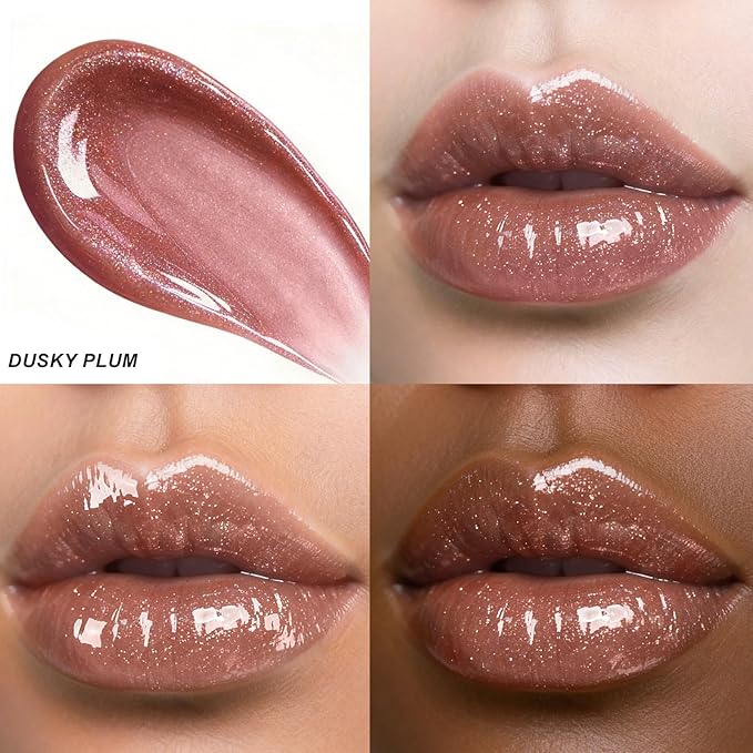MAKEUP Glitter Lip Gloss –Nourishing and Hydrating with High-Shine Glimmer Finish & Sheer Wash Of Color, Chocolate Scent, Non-Sticky, Vegan & Cruelty-free, Mauve, 0.21 fl oz