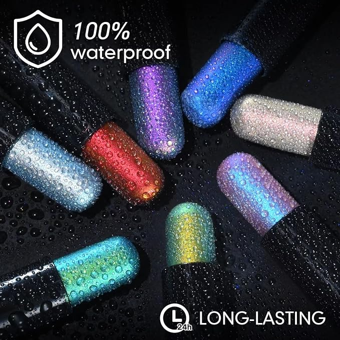 CHARMACY New Duochrome Long Stay Eyeshadow Stick, Creamy Eye Shadow Stick, Multicolor-Shifting Glitter Eyeshadow, Waterproof & Smudge-Proof, High Pigmented, Built-in Smudger #05
