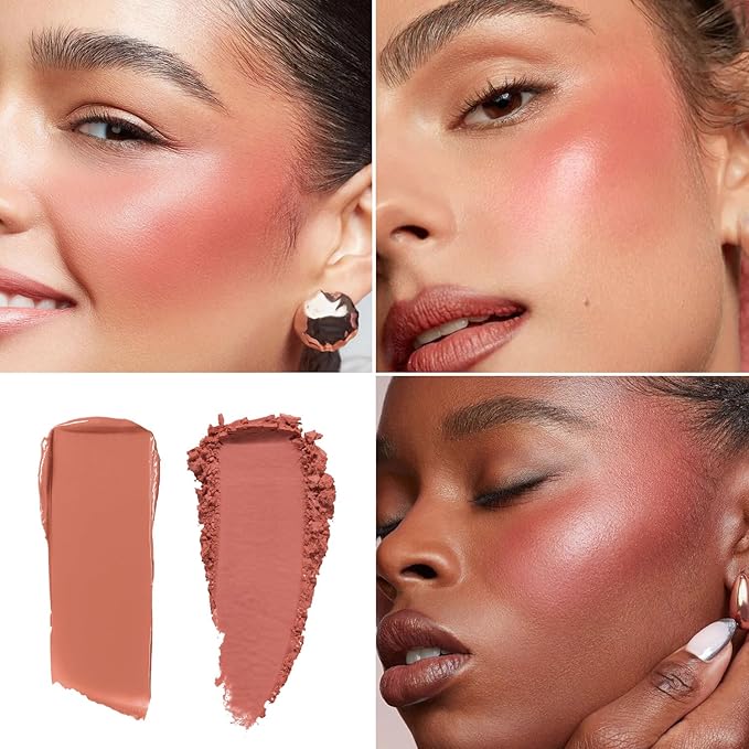 2-Pack Cream + Powder Blush Duo – Fig Nudes | For Light to Medium Skin Tones, Same-Shade Warm Nude, Lasting, Buildable, Vibrant & Natural-Looking Cheek Color | Dewy Cream + Soft-Matte Powder Finish