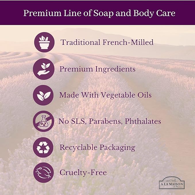 A LA MAISON Sweet Almond French Liquid Hand Soap - Natural Hand Wash Made with Essential Oils - Biodegradable, Plant-Based, Vegan, Cruelty-Free, Alcohol & Paraben Free (16.9 oz, 2 Pack)
