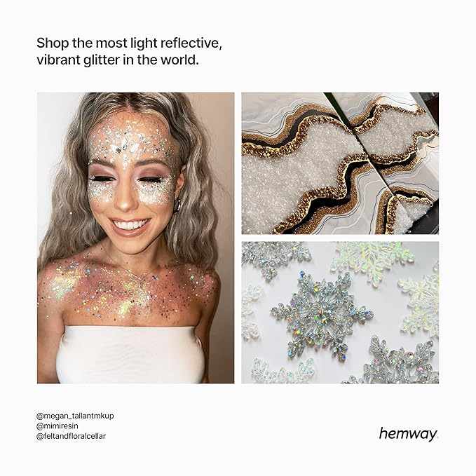 Hemway Biodegradable Glitter Eco Friendly - 100g/3.5oz Bio Cosmetic Safe Sparkle Vegan for Face Eyeshadow Body Hair Festival Makeup Craft - Fine (1/64" 0.015" 0.4mm) - Mother of Pearl Iridescent