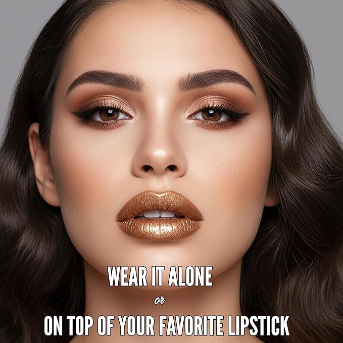 Mynena Translucent Bronze with Golden Undertones Shimmer Lip Gloss | Lightweight Lip Topper | Paraben-Free | Demi-Sheer Lipgloss from Cosplay to Everyday Glam | Ashley