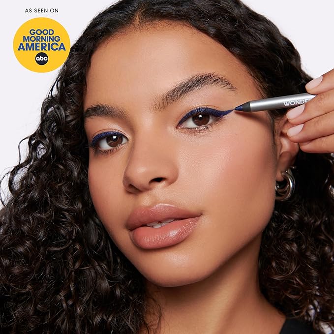 Wonderskin Eyeliner Pencil, 1440 Longwear Blue Glitter Eyeliner Pencil - Waterproof, Sharpenable & Smudge Proof (Oyster Blue)