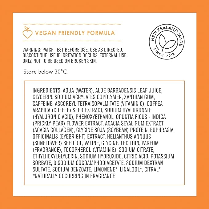 By Nature Vitamin C + Caffeine + Hydrating Under Eye Mask Patches - Energizing + Replenishing Eye Patches for Dark Circles - Skincare from New Zealand - Under Eye Patches - 5 Pairs
