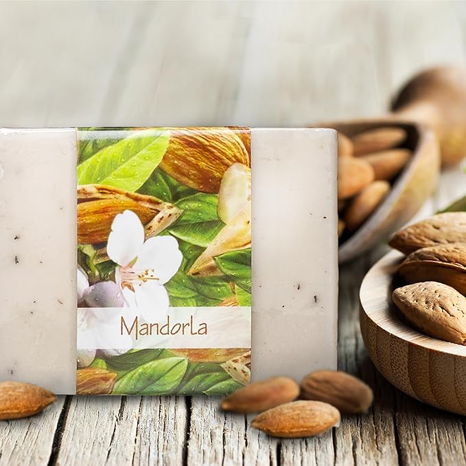 Glycerin Bar Soap Mandorla Scent - Natural, Vegan-Friendly, Hypoallergenic - Moisturizing and Hydrating with 100% Vegetable Glycerin - Sulfate-Free, Paraben-Free, Chemical-Free - 4.5 oz