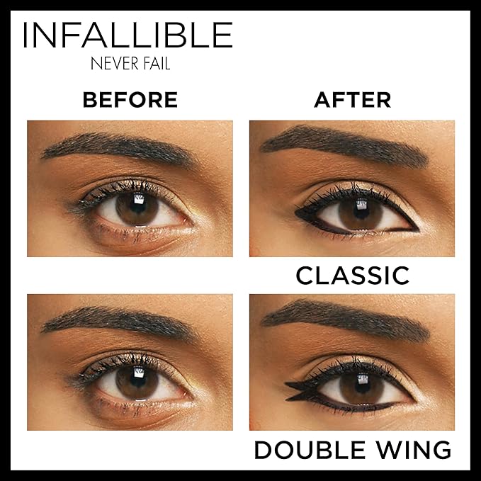 L'Oreal Paris Makeup Infallible Never Fail Original Mechanical Pencil Eyeliner with Built in Sharpener, Black Brown, 0.008 oz., 2 Count