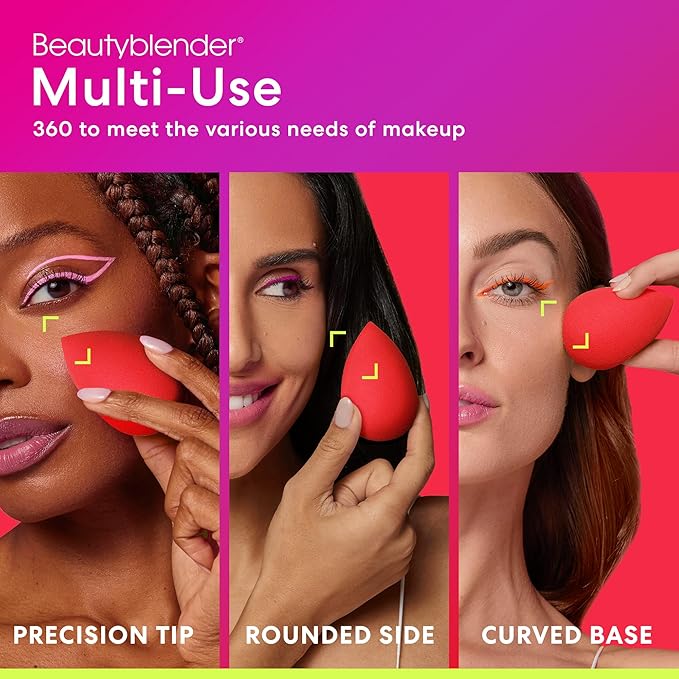Beautyblender® | Ruby Beauty Blender Makeup Sponge, Super-Soft Foam Easily Blends Foundations, Powders & Creams, Made in USA, Reusable, Washable, Streak Free Application, Vegan, Cruelty Free