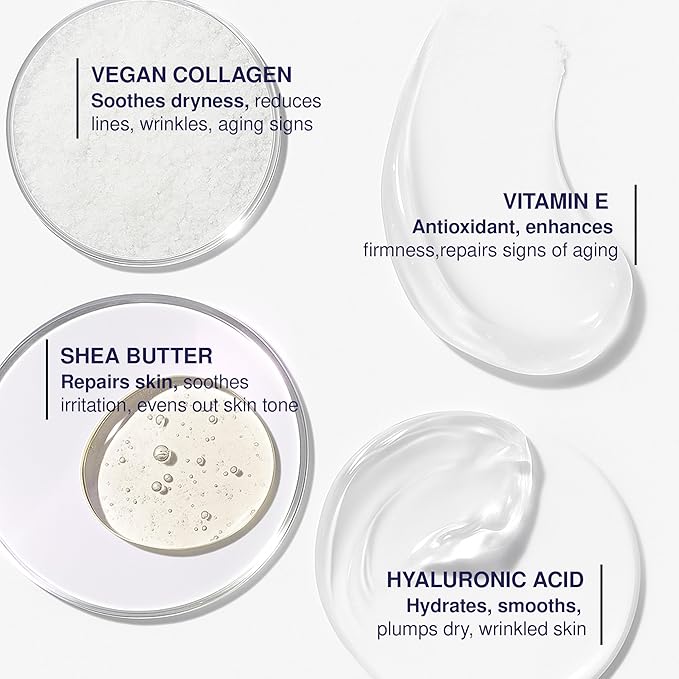 Collagen & Vitamin E Face Moisturizer - Dermatologist Tested, Anti Aging, Korean Skin Care - Hydrates, Strengthens Moisture Barrier, Smooth Makeup - Vegan, Clean Beauty - 1.69 Fl Oz