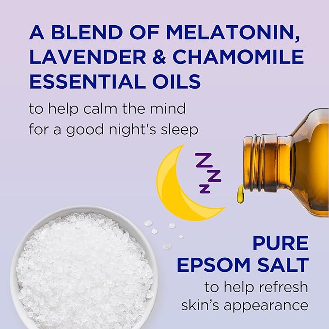 Dr Teal's Foaming Bath with Pure Epsom Salt, Melatonin Sleep Soak with Essential Oil Blend, 34 fl oz (Pack of 4)