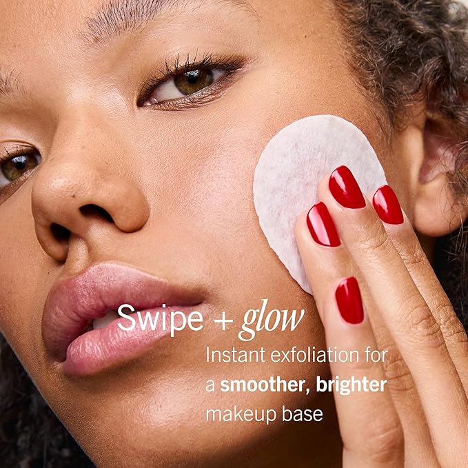 First Aid Beauty - Facial Radiance Pads with Glycolic & Lactic Acids, Daily Exfoliating Pads with AHA, Visibly Smaller Pores, Help Tone & Brighten Skin, One-Step Makeup Prep, Compostable, 90ct