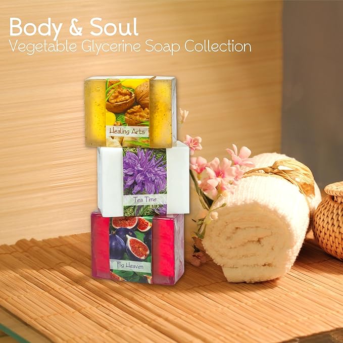 Glycerin Bar Soap Set of 3#7 - Natural, Vegan-Friendly, Hypoallergenic - Moisturizing and Hydrating with 100% Vegetable Glycerin - Sulfate-Free, Paraben-Free, Chemical-Free - 4.5 oz Each