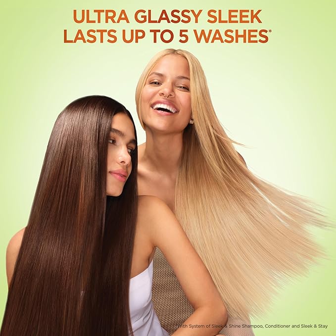 Garnier Fructis Sleek & Shine Conditioner, Smoothing Conditioner for Frizzy, Dry Hair with Argan Oil and Vegan Keratin, 33.8 Fl Oz (Packaging May Vary)