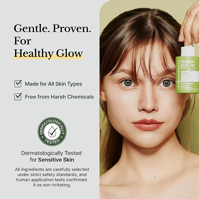Hydrating Avocado Serum, 1 Fl Oz (30ml) Avocado Fruit Water + Vitamin B3 (Niacinamide) & Hyaluronic Acid –Glow + Barrier Support, Fragrance-Free,Vegan, Dermatologist-Tested Korean Skincare.