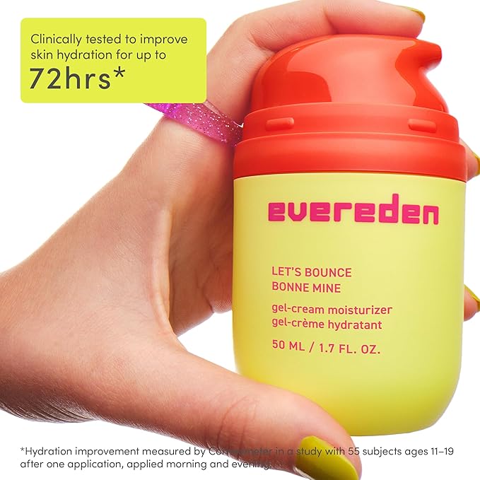 Evereden Let's Bounce Gel-Cream Preppy Skincare Moisturizer: Light, Non-Greasy Hydration for the Oily & Pimple-Prone - Redness-Calming Clean & Vegan Skin Care for Pre-teens, Teens 10-12 & Beyond