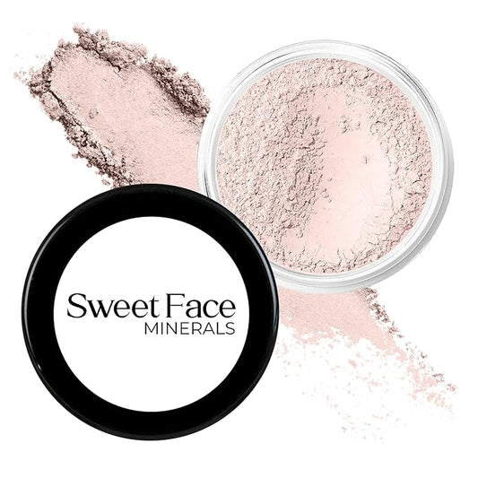 (20gms) Kisses Blush, Pale Pink for Cheeks by SweetFace Minerals, Highlighter Glow, Waterproof Makeup Blusher Cool Tone