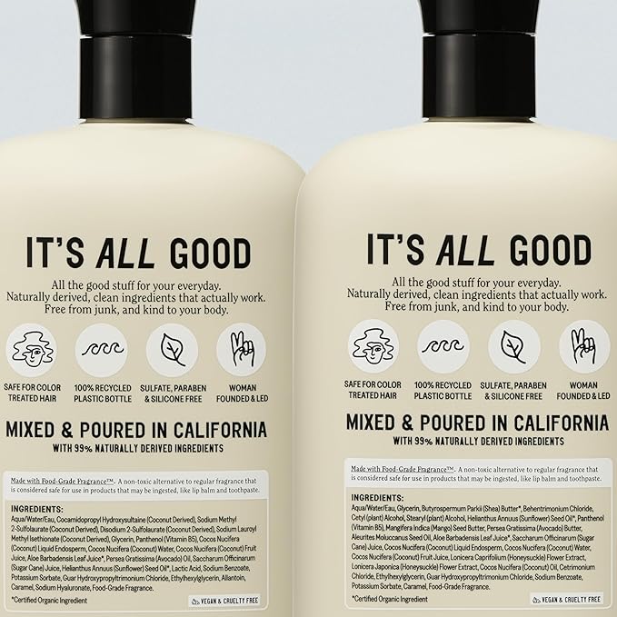 California Naturals Coconut Shampoo & Conditioner Set, Natural, Vegan, Cruelty, Silicone, Paraben, and Sulfate Free Shampoo, All Hair Types, 20 Fl Oz (Pack of 2), Classic Clean Coconut