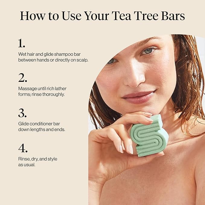 Kitsch Clarifying Tea Tree & Mint Shampoo Bar - Tea Tree Shampoo for Build-Up Removal - Hair Shampoo Bar for Scalp & Oil Control - Vegan Hair Care, Made in USA, 3.2 oz