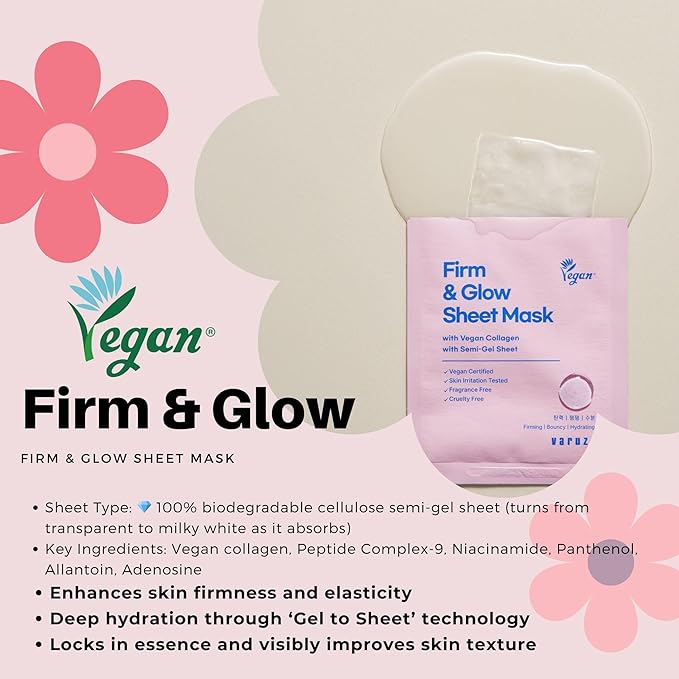 Best Collection – Premium Vegan Korean Sheet Mask Set (12 Sheets) | Firming, Hydration & Glow | Clean Beauty, EWG & Vegan Certified