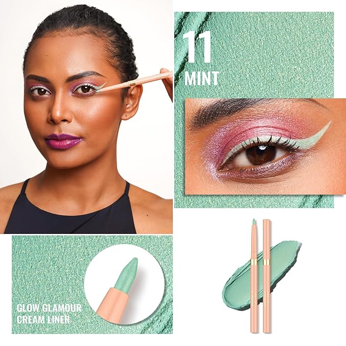 Oulac Mint Green Eyeliner Pencil, Waterproof Retractable Eye Liner Pen, Smooth and Creamy Eye Makeup for Precision Application Vegan & Cruelty-Free, 11 Mint