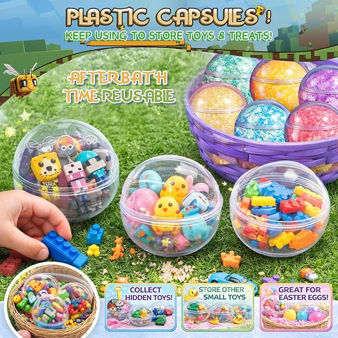 Bath Bombs for Kids: Build My Own World Dig a Bath Bombs with Toys Inside, Organic Bath Bomb Rich in Natural Essential Oils, Kids Bath Bomb Gift Set for Dry Skin Moisturize, Easter Basket Stuffers