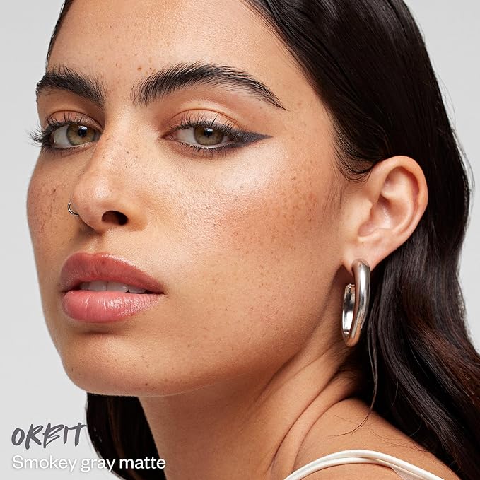 Kosas Soulgazer Gel Eyeliner (Orbit) - Waterproof, Smudge-Proof Pen with Hyaluronic Acid - Retractable Eyeliner Pencil with Sharpener & Smudger, Long-Lasting - Smokey Gray Matte
