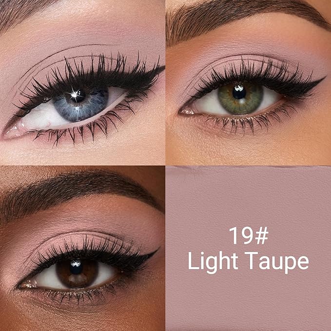 Erinde Cream Matte Eyeshadow Stick, Light Taupe Eye Shadow Sticks, Cream to Powder Eyeshadow Crayon, Buildable & Blendable Long-Lasting Waterproof Eye Shadow Stick, Vegan & Cruelty-Free, 19