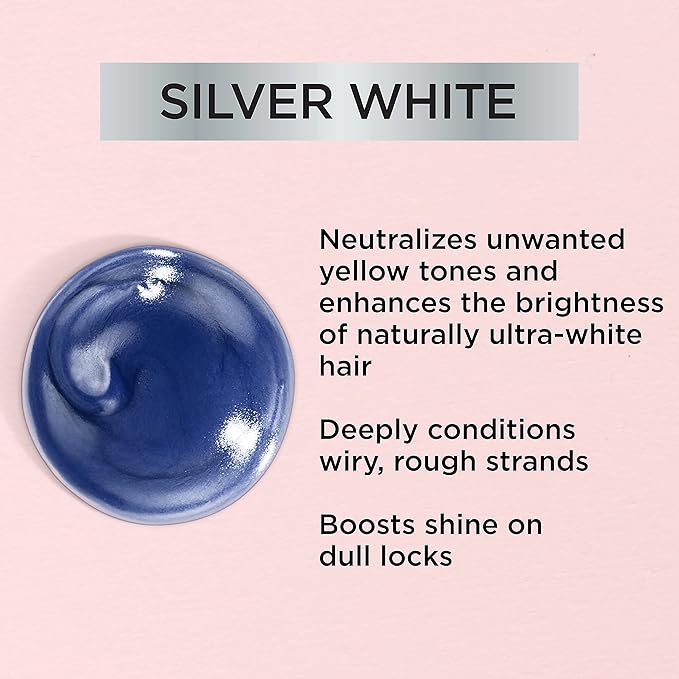 L’Oreal Paris Le Color Gloss One Step Toning Gloss, In-Shower Hair Toner with Deep Conditioning Treatment Formula for Gray Hair, Silver White, 1 Kit