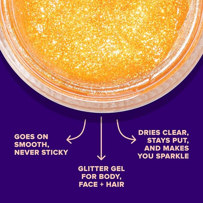 UNICORN SNOT Holographic Face Glitter & Body Glitter Gel | Hair Glitter, Vegan & Cruelty-Free, 1.7 oz Orange Glitter (Fire)