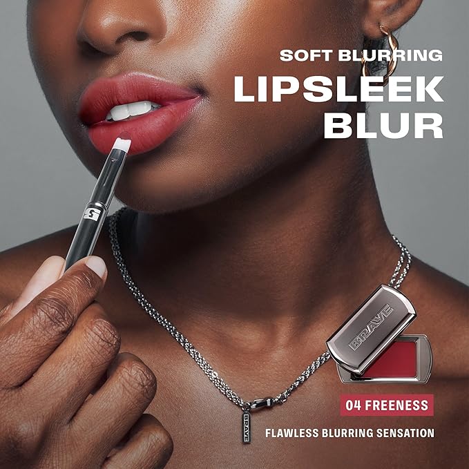 BRAYE LIPSLEEK BLUR | Blush for Cheeks & Lips, Korean Makeup Blush, Cool Lip and Cheek Balm, Vegan Cream, Lightweight w/Blendable & Buildable Makeup, Natural Look 04 FREENESS 0.08oz