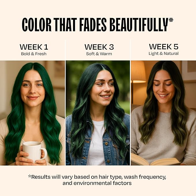 Overtone Semi Permanent Hair Color Conditioner, Emerald Envy, 8 oz, Nourishing, Damage-Free, Color Depositing Mask for All Hair Types with Shea Butter & Coconut Oil, Vegan & Cruelty-Free
