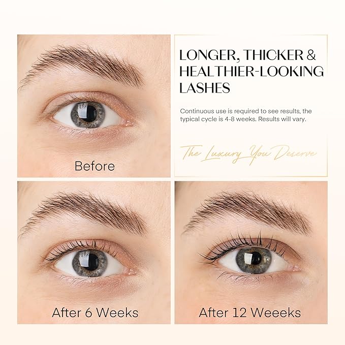 Lash Serum for Eyelash Growth - Lash Enhancer for Thicker Longer and Fuller Eyelashes - Advanced Natural Formula Vegan & Cruelty-Free 0.17 Fl Oz
