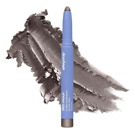ALLEYOOP 11th Hour Waterproof Cream Eyeshadow Stick – Long-Lasting Eye Shadow Pencil & Eyeliner, Cream to Powder Stick & Highlighter – Smudge-Proof Eyeshadow Shimmer, Gray Shimmer