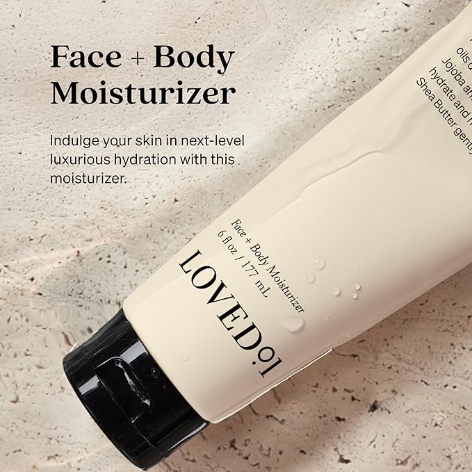 Loved01 Daily Face & Body Moisturizer, John Legend Skincare, Fragrance-Free & Non-Greasy Shea Butter Cream, Deep Hydrating Formula for Dry & Sensitive Skin, Vegan & Cruelty-Free, 2-Pack (6 oz each)