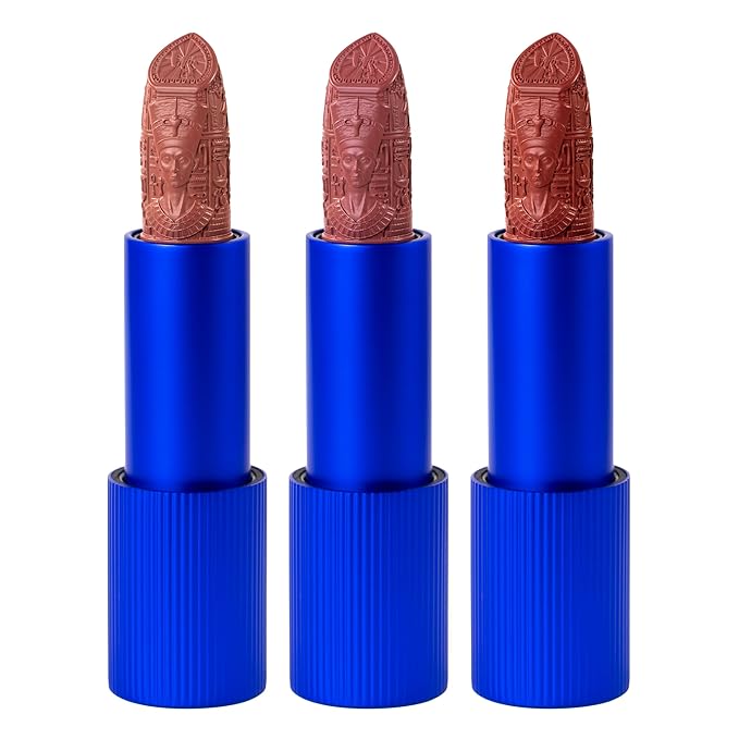 Whats Up Beauty - Egyptian Queen Collection (3 Lipsticks & 2 Liquid Eyeliners) Clean Cruelty Free Vegan Lip Eye Makeup