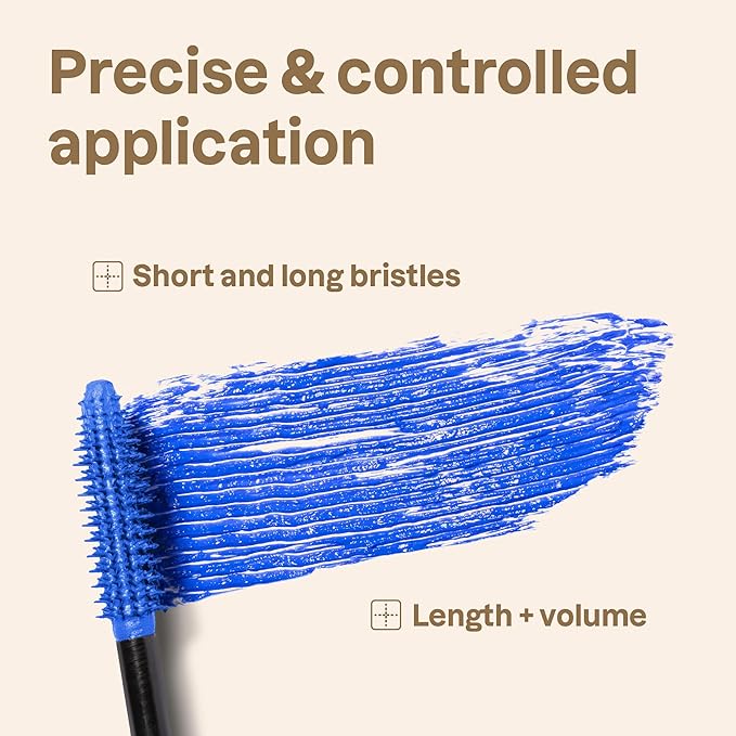 ATTITUDE Oceanly Serum Infused Mascara, EWG Verified, Eye Lash Serum, Length + Volume, Vegan Beauty and Makeup, Blue, 0.24 Oz