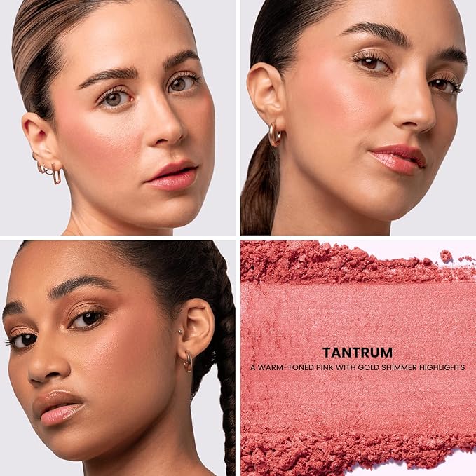 Phase Zero Makeup Powder Blusher | "Tantrum" | 6.7g / 0.24 oz. | Pigmented, Buildable, Lightweight Powder Blush for a Radiant, Healthy, Natural Glow Versatile Shades | Pink, Coral, Peach & Golden Hues