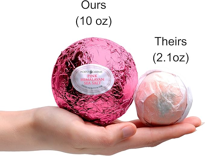 Bath Bomb with Surprise Size Ring Inside - Pink Himalayan Sea Salt Extra Large 10 oz. Bath Bombs with Jewelry - Hand Made in USA - Perfect for Spa & Bubble Bath. Great Gift for Birthday, Mothers Day