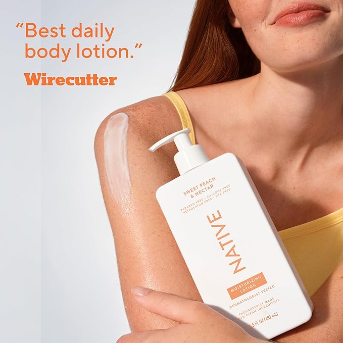 Native Body Lotion Contains Naturally Derived Plant-Based Moisturizers for Women and Men | Restores Dry Skin, Peach & Nectarine, 16.5 fl oz
