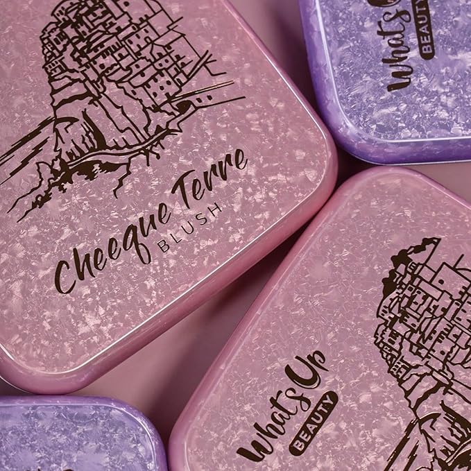 Whats Up Beauty - Cheeque Terre Duo (20 Serene Siena Blush, 20 Medium Bronzer) Clean Cruelty Free Vegan Natural Made in Italy Niacinamide Hyaluronic Acid Actives Cheek Makeup