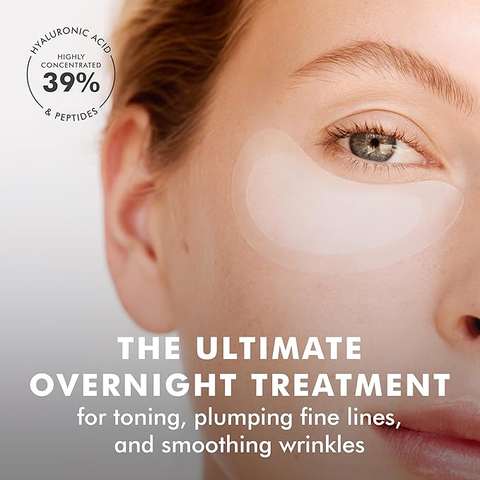 skyn ICELAND Dissolving Microneedle Under-Eye Patches — 39% Hyaluronic Acid & Peptides, No-Slip Overnight Eye Mask, Vegan, All Skin Types, 3 Pairs