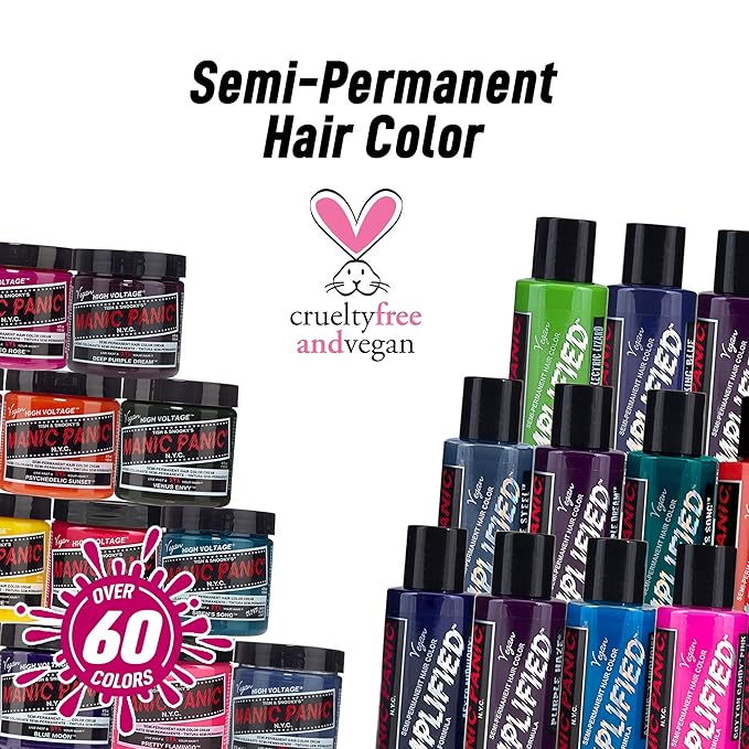 MANIC PANIC Enchanted Forest Hair Color - Amplified - Semi-Permanent Hair Dye - Deep, Teal Green With Blue Undertones For Dark & Light Hair, Vegan, PPD & Ammonia-Free, For Coloring Hair on Men & Women