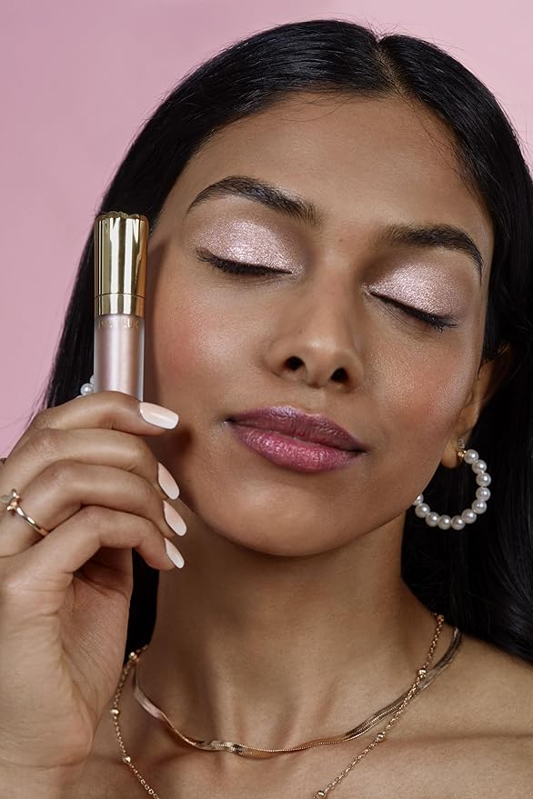 Winky Lux Rose Petal Liquid Eyeshadow, Longwear, Buildable, High-Pigment, Blendable, Crease-Proof, with Hydrating Vitamin E & Mango Seed Butter, Clean Beauty, Cruelty-Free, Vegan, Primrose Shimmer